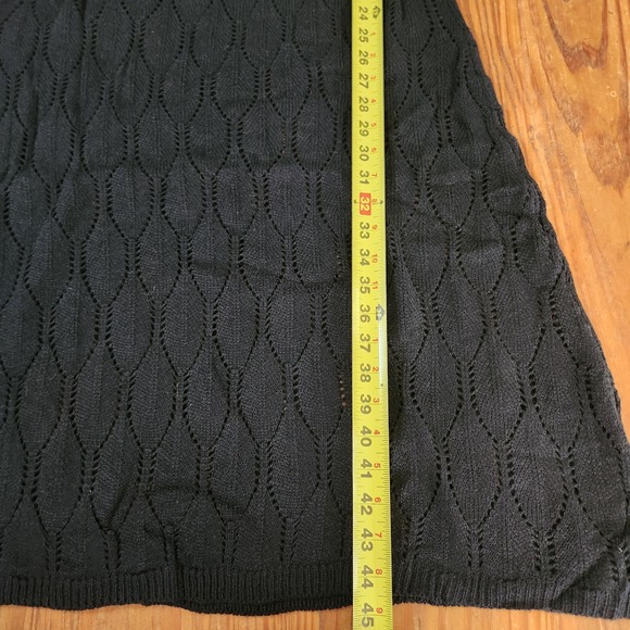 Women's Crochet Black V-Neck Sleeveless Dress Elastic Waist Open Knit‎ XL Beach - Picture 7 of 11